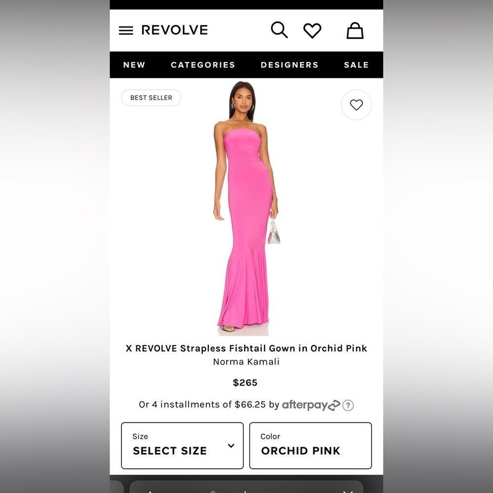 X Revolve Strapless Fishtail Gown in Orchid Pink